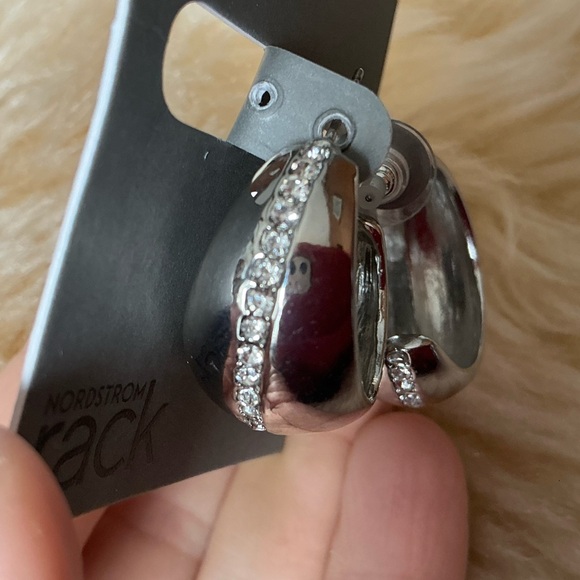 Nordstrom Rack Demi Fine Cubic Zirconia Pavé Teardrop Hoop Earrings - Picture 4 of 12